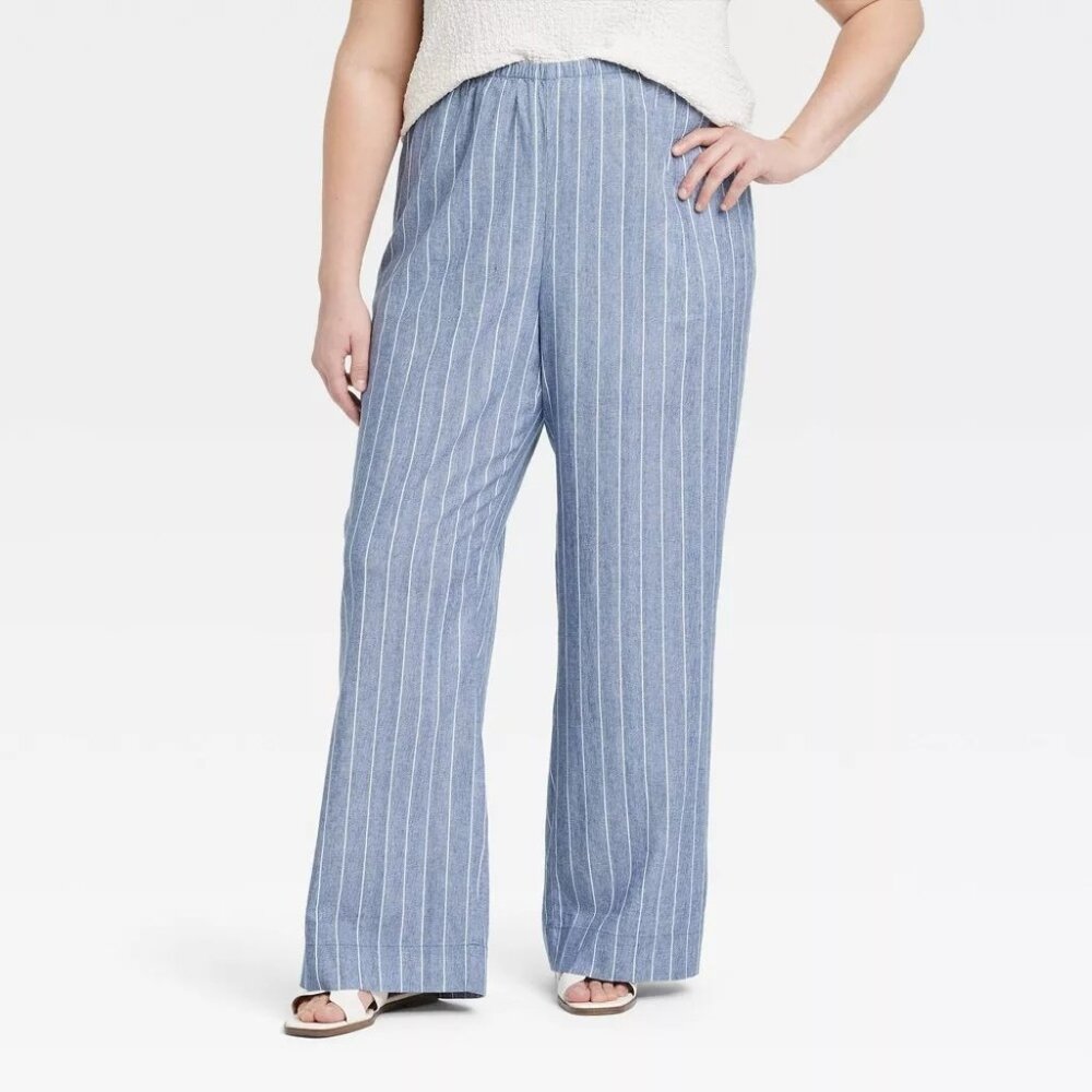 NEW A New Day Mid-Rise Wide Leg Linen Pull-On Pants -